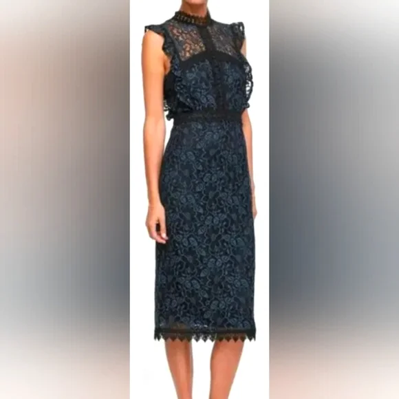 EUC...Beautiful Zara Guipure Lace Dress (with whimsy/goth vibes)  Size Small - Picture 4 of 13